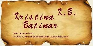 Kristina Batinar vizit kartica
